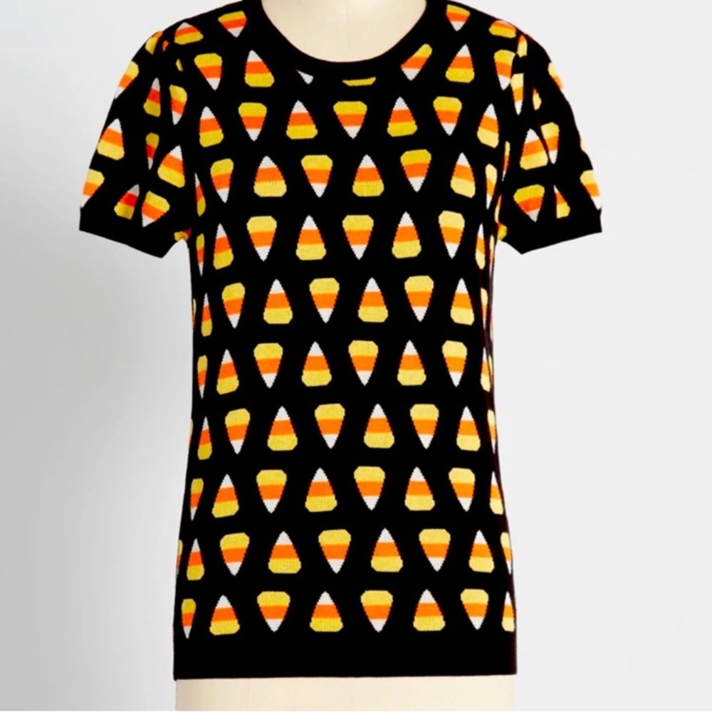 ModCloth Candy Corn Short Sleeve Sweater Size 4X